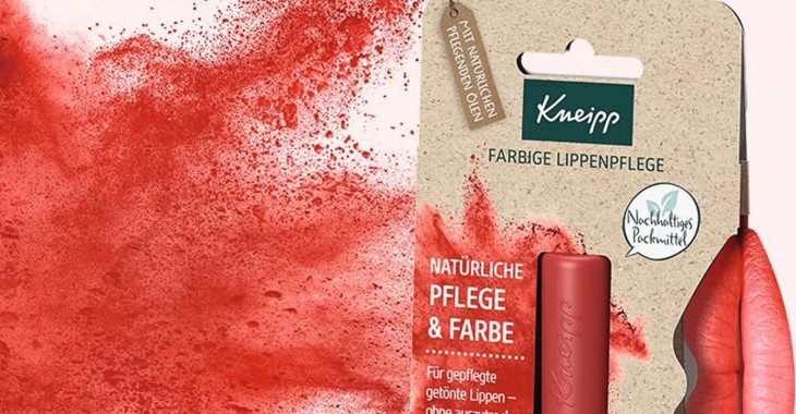 Kolorowe, wegańskie pomadki od Kneipp w ekologicznym opakowaniu.